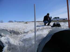 Lasalle River Watershed, March 2013 - Figuring out how to instrument snow-filled culverts