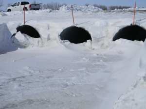 Lasalle River Watershed, March 2013 - A man-made drain significantly larger than natural river channels