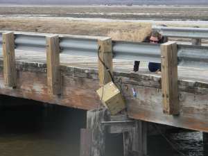 Catfish Creek Watershed, 29 April 2013 - Amber rescues flow metering equipment