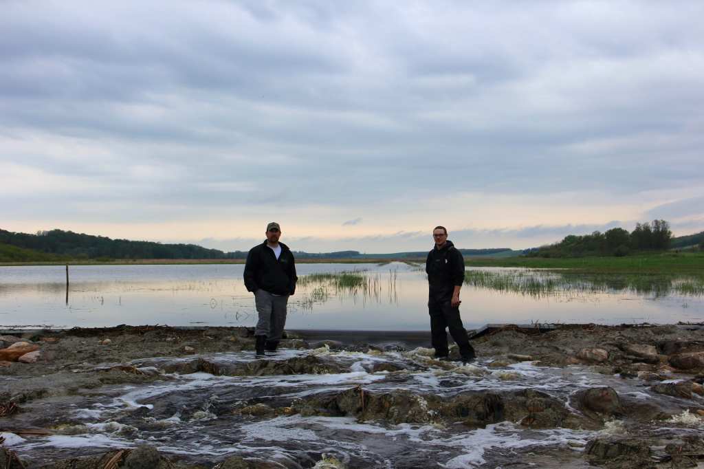 Justin Reid and Colby Desender from LaSalle Redboine Conservation District