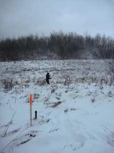Amber removes perched groundwater level loggers from wells.